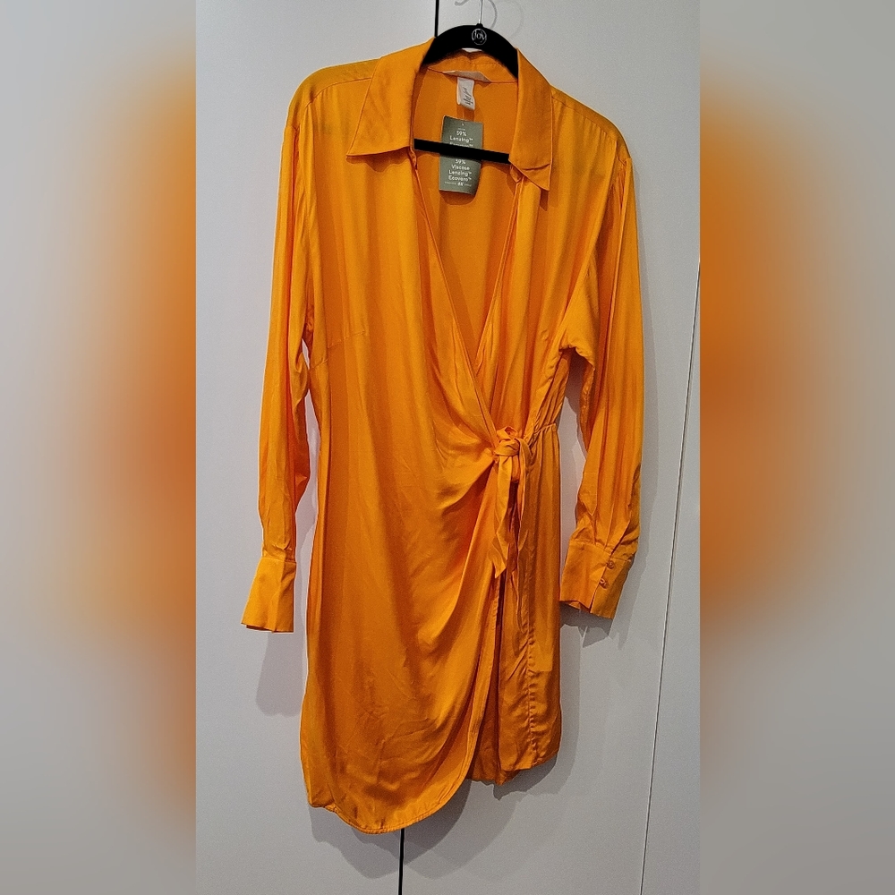 H&M Orange Satin Dress-New